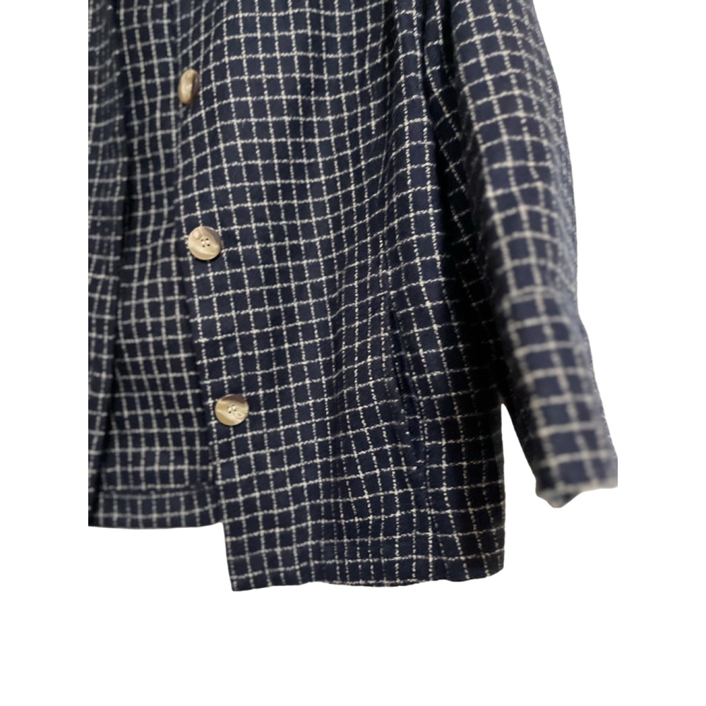 Joanna Vintage Plaid Blazer Jacket Blue XL - Picture 5 of 8